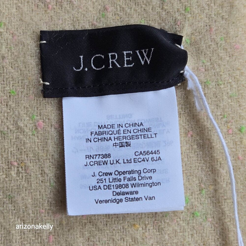 NWOT J. Crew Fringed Scarf in Speckled Wool - Picture 6 of 15